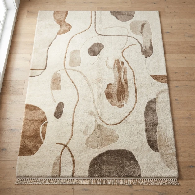 Hazel Brown Cream Modern Turkish Ruge