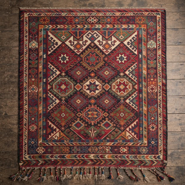 Multi Colored Geometry Turkish Carpet