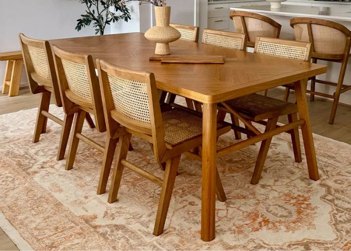 Theodora Orange and Beige Dinning Room Carpet