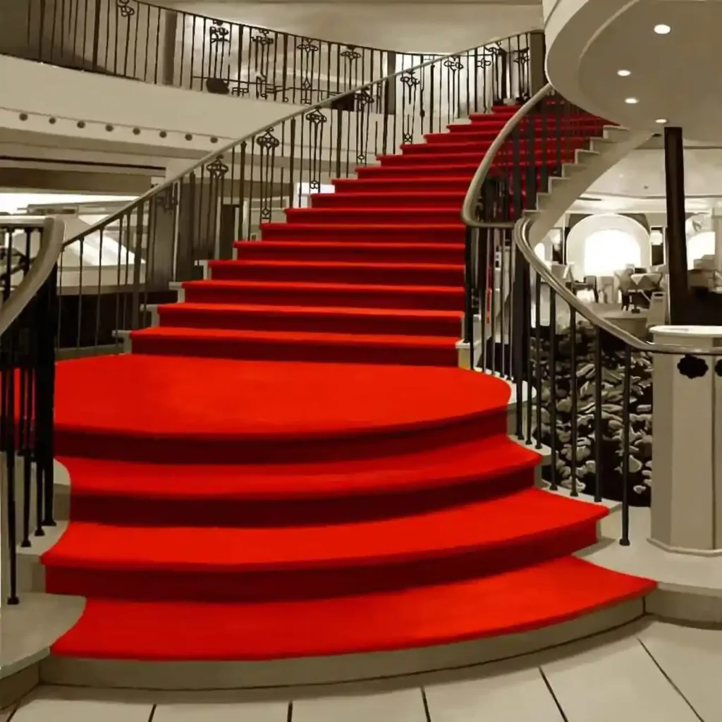 Handwoven red wool carpet for luxury homes in Dubai