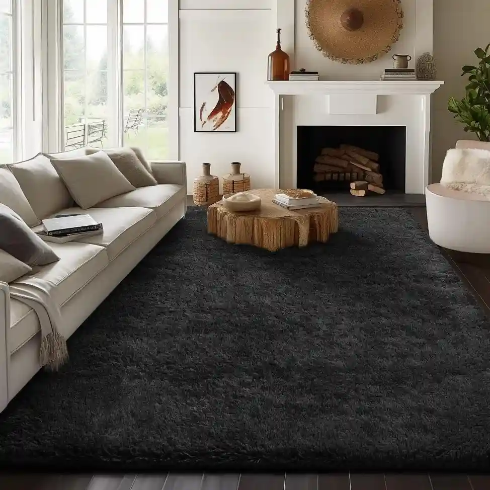 Living Room Black Carpet in Dubai