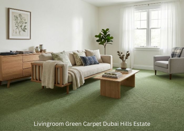 Livingroom Green Carpet Dubai Hills Estate