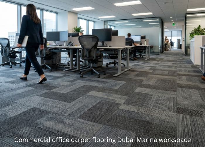Commercial office carpet flooring Dubai Marina workspace