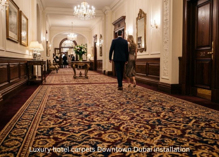 Luxury hotel carpets Downtown Dubai installation
