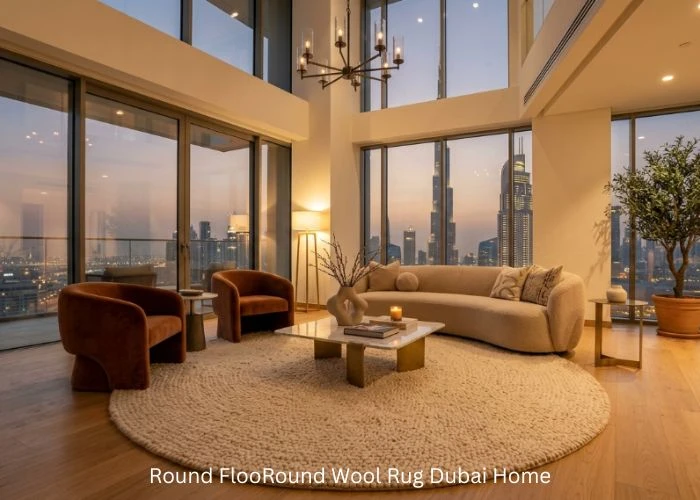 Round Wool Rug Dubai Home