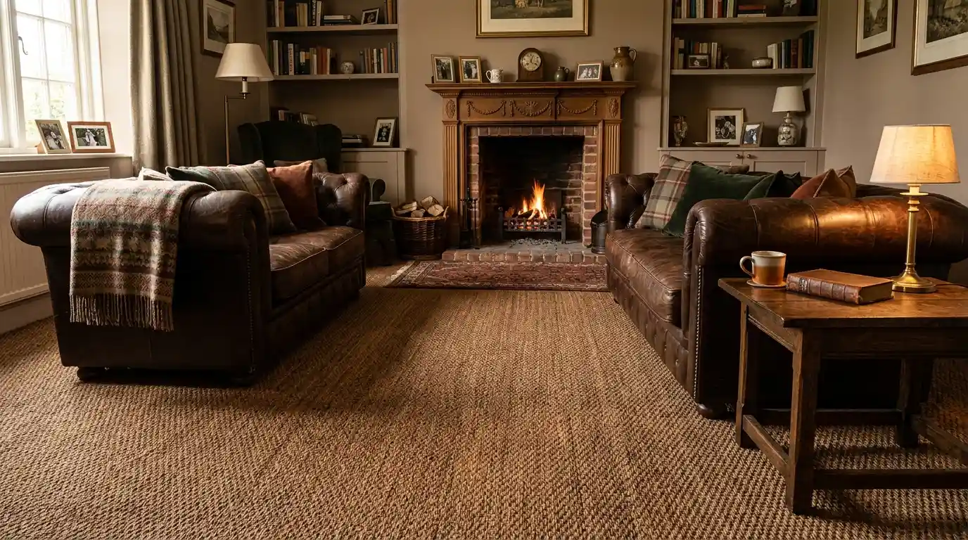 Brown sisal carpet