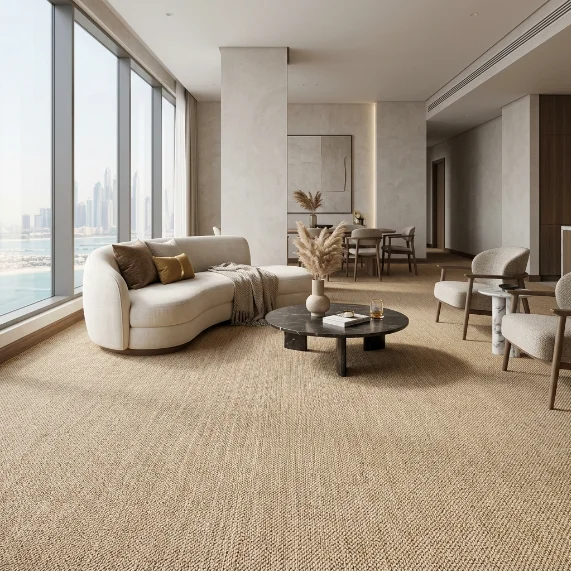 Jute Wall to Wall Carpet installed in UAE